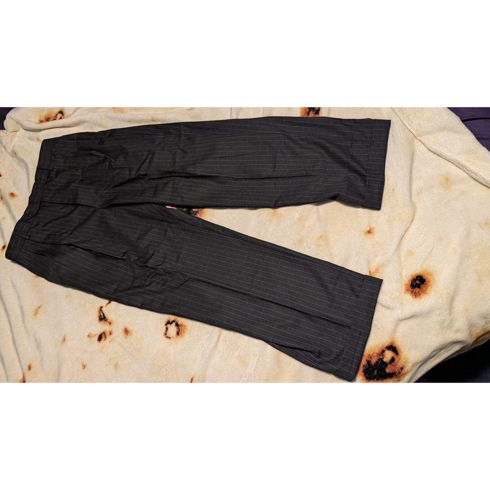 Brooks Brothers 346 Mens Wool Stretch Pinstripe Pleated Cuffed Dress Pants 33x31